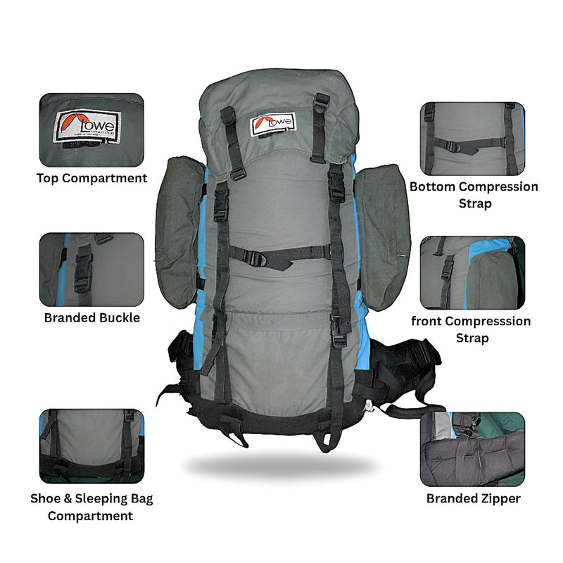 Mega Adventure Deal – 70L Hiking Bag(Aluminum Rods)  + String Bag + Rain Coat | Save 700 with HikerMart
