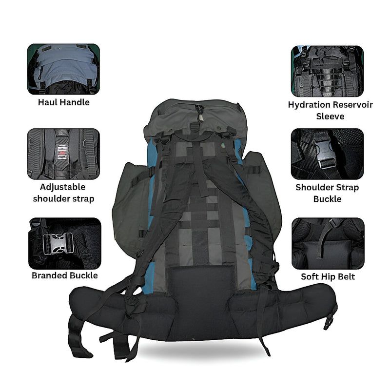 Mega Adventure Deal – 70L Hiking Bag(Aluminum Rods)  + String Bag + Rain Coat | Save 700 with HikerMart