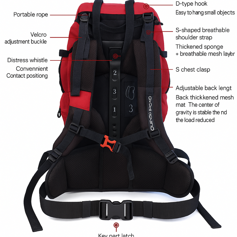 Quechua Forclaz 60L Trekking Backpack – Red/Black