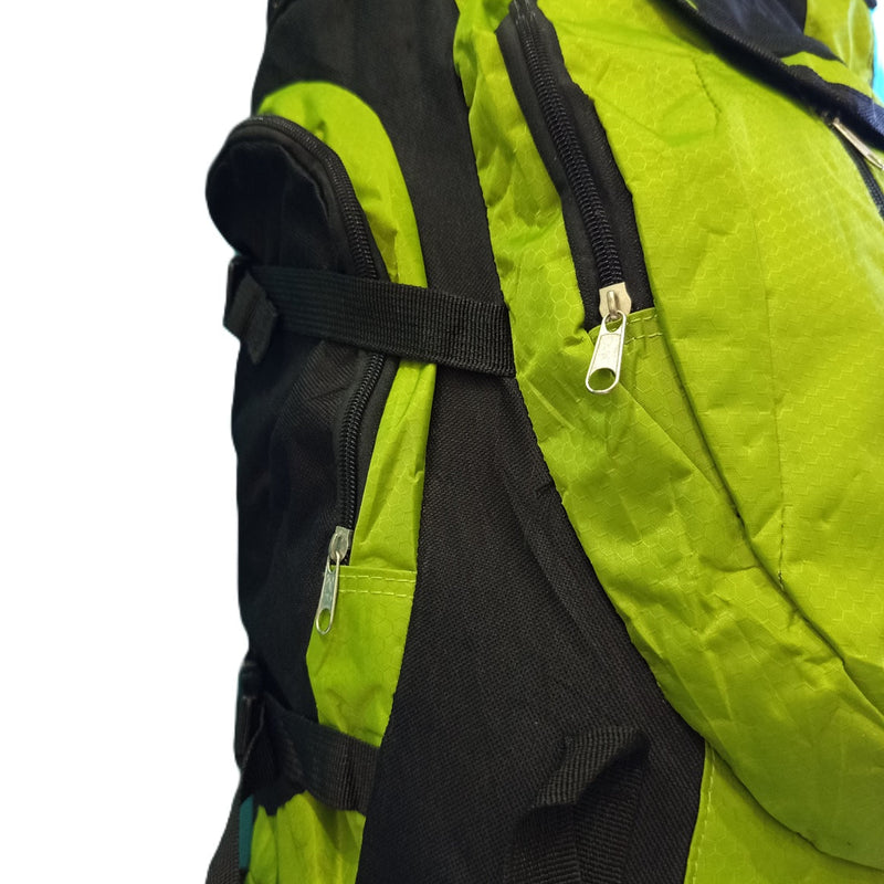 70L Trekking Backpack – Green/Black | Rugged & Spacious