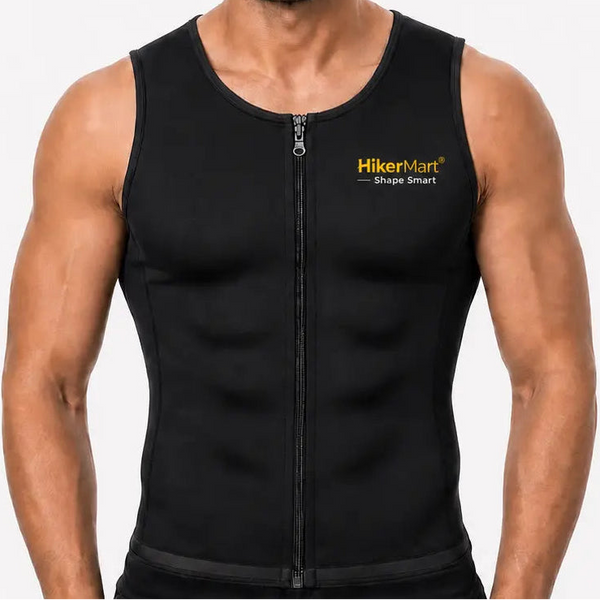 HikerMart® Pro-Zipper + Dual Strap Thermal Waist Trainer For Men