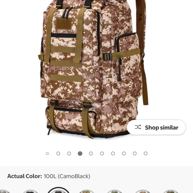 Imported Camouflage  80L Climb Bag Tactical Large Backpack for Outdoors Hiking Camping & Travel